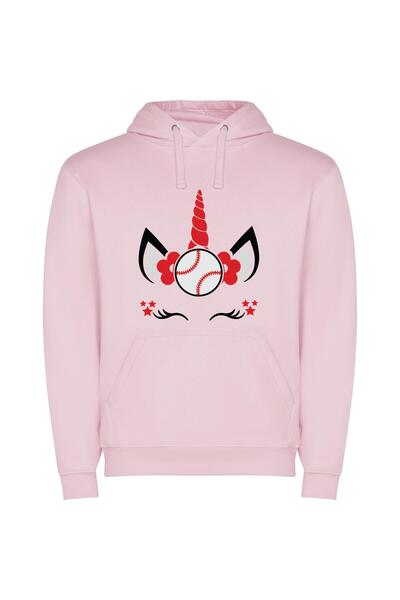 iLovePrints Enchanted Sports Team Mascot Φούτερ με κουκούλα σε χρώμα Ροζ
