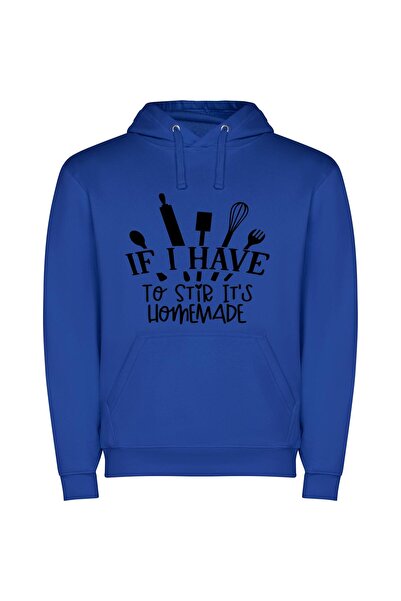 iLovePrints Artful Homemade: No Stir Φούτερ με κουκούλα σε χρώμα Μπλε