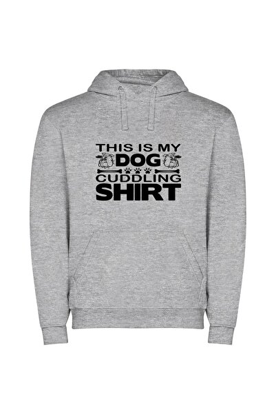 iLovePrints Cuddly Canine Couture Φούτερ με κουκούλα σε χρώμα Γκρι
