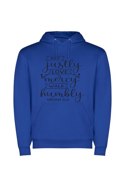 iLovePrints Divine Walk: Love & Mercy Φούτερ με κουκούλα σε χρώμα Μπλε