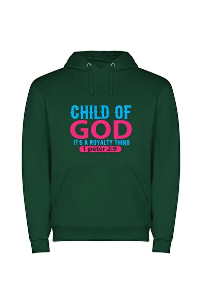 iLovePrints Divine Creator's Royal Offspring Φούτερ με κουκούλα σε χρώμα Πράσινο