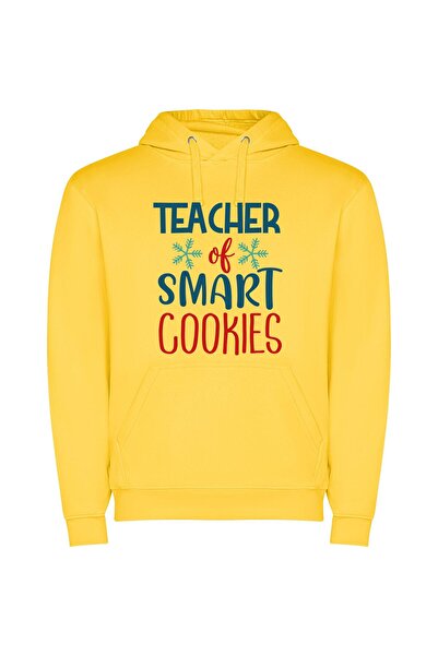iLovePrints Merry Smart Cookie Teacher Φούτερ με κουκούλα σε χρώμα Κίτρινο