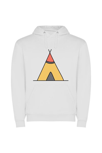 iLovePrints Red Top Teepee Dreams Φούτερ με κουκούλα σε χρώμα Λευκό