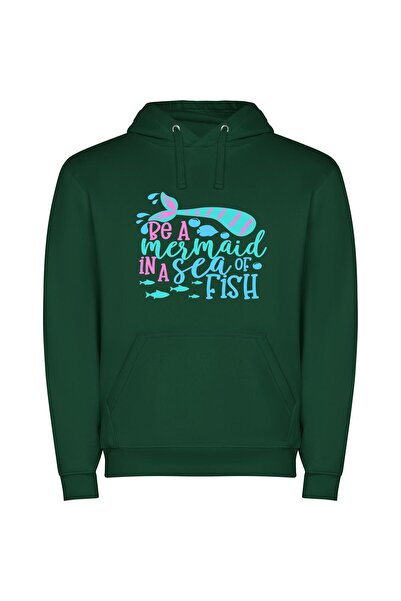 iLovePrints Enchanting Mermaid Odyssey Φούτερ με κουκούλα σε χρώμα Πράσινο