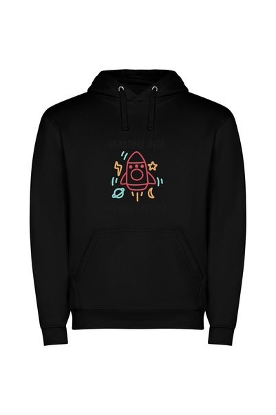 iLovePrints Cosmic Kindergarten Adventure Φούτερ με κουκούλα σε χρώμα Μαύρο
