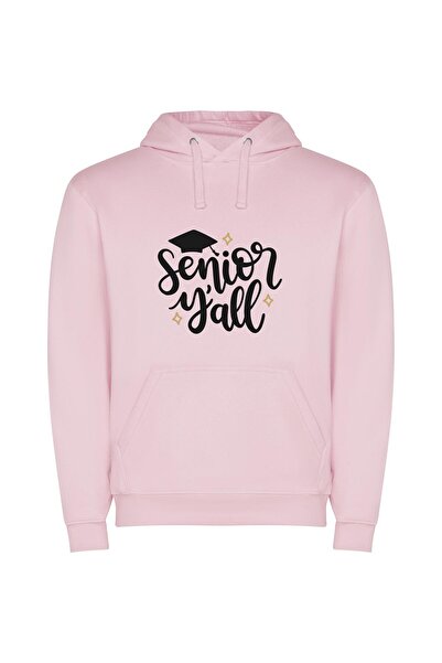 iLovePrints Timeless Graduation Elegance Φούτερ με κουκούλα σε χρώμα Ροζ