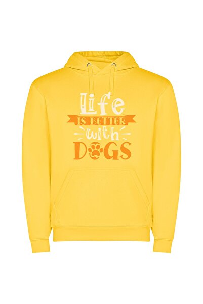 iLovePrints Precise Pooch Proclamation Φούτερ με κουκούλα σε χρώμα Κίτρινο