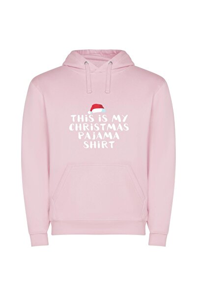 iLovePrints Chic Santa Hat Minimalism Φούτερ με κουκούλα σε χρώμα Ροζ