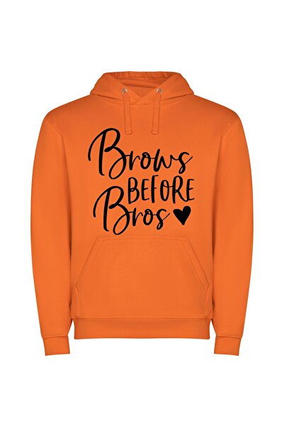 iLovePrints Brows over Bros: Elegantly Defined Φούτερ με κουκούλα σε χρώμα Πο...