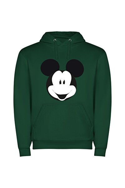 iLovePrints Monochrome Mouse Magic Φούτερ με κουκούλα σε χρώμα Πράσινο