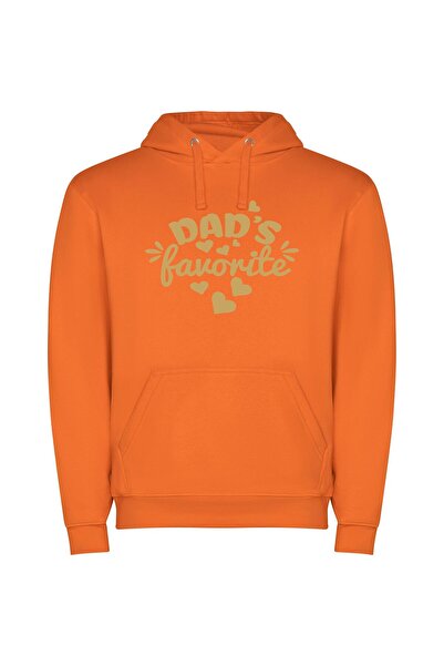 iLovePrints Proud Dad's Fan Favorite Φούτερ με κουκούλα σε χρώμα Πορτοκαλί