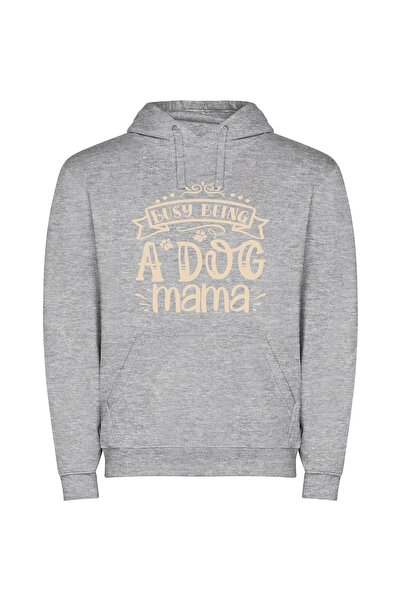 iLovePrints Fur Mama's Whimsical Bliss Φούτερ με κουκούλα σε χρώμα Γκρι
