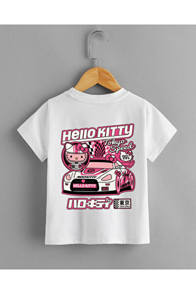 haha Hello Kitty Back Printed T-Shirt for Girls