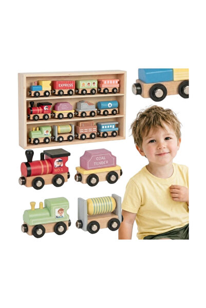 Tooky Toy Vagoane magnetice din lemn