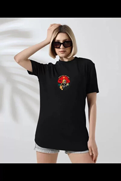 pazarella Unisex crew neck printed t-shirt - black