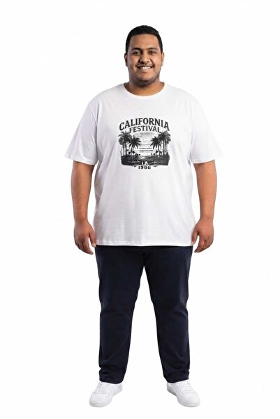 Gutty تي شيرت رجالي أبيض 100% قطن مقاس كبير - 3XL 4XL 5XL 6XL 7XL 8XL 9XL 10X...