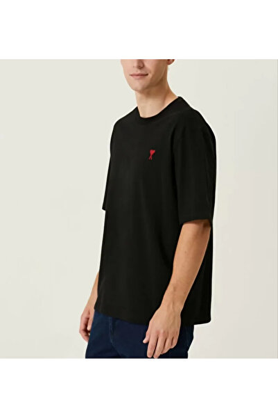 Wear Up Unisex Crew Neck Printed Oversize T-Shirt - Black