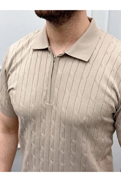 Gökyüzü Moda Men's Summer Knitwear Hair Knit T-Shirt Short Sleeve Polo Collar...
