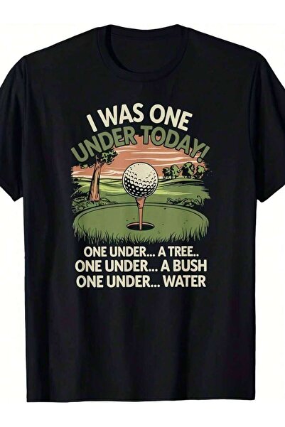 LİNA06 Men' Funny "I Was One Under Today" T-Shirt - Low-Score Design Retro Go...