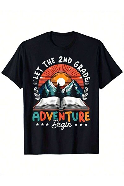 135 تي شيرت ريترو Let The 2nd Adventure Begin Second Grade Teacher Loose Styl...