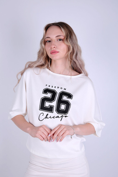 Veni Life بلوزة MNS-26 FRE مطبوعة بتصميم الخفاش-1713