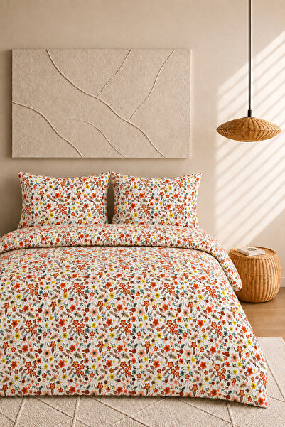 Boreas Home Violet 100% Cotton Elastic Sheet Double Duvet Cover Set 200X220 c...