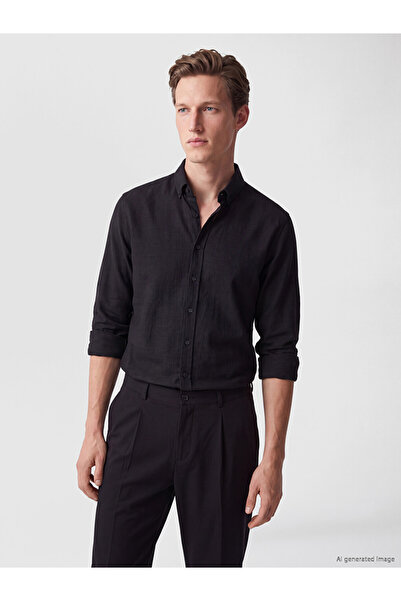 LC Waikiki Rmz Gi̇yi̇m Farkiyla Standard Fit Dobby Men's Shirt