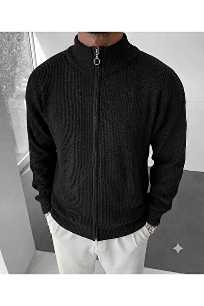 zs zaos fashion Men's Thick Winter Full Zipper Cardigan Sweater Long Sleeve 1...