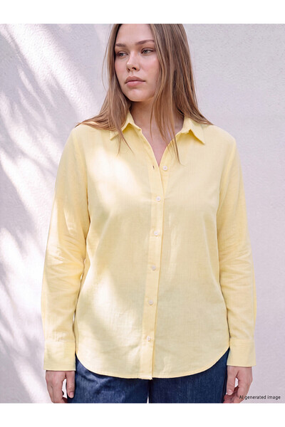 LC Waikiki Yellow Plus Size Women's Shirt