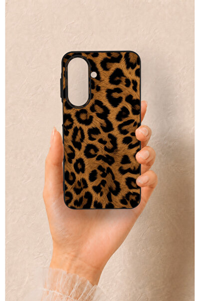 Vip Case Samsung A27 Uyumlu Koyu Leopar Deri Desenli Silikon Kılıf