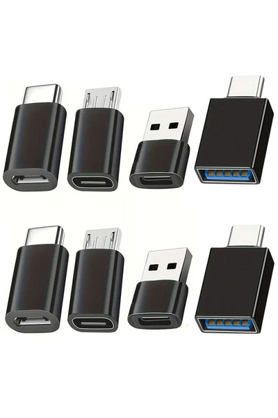 Choice black 8pcs 8pcs USB to USB C Adapter, USB Type C Female to USB Adapter...