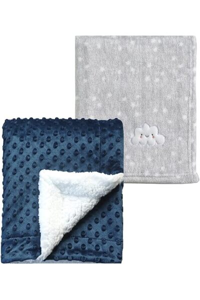 CREVENT 76X102CM Cute Plush Cozy and Warm Fleece Baby Blanket for Girls Infan...