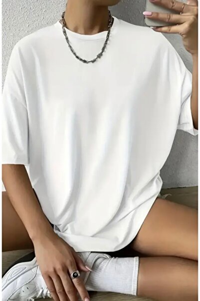 NIGRUM PARDUS Round Neck Solid Color 100% Cotton Plus Size Oversize Women's B...