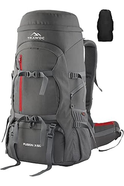 TRAWOC حقيبة ظهر FUSION X 50 لتر بإطار داخلي من الألياف، حقيبة سفر بفتحة أمام...