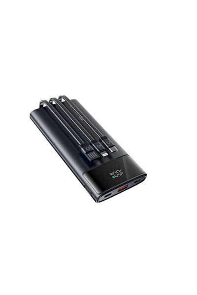 sarıbalon Shaza 10.000 Mah 22.5w Kablolu Taşınabilir Şarj Cihazı Siyah