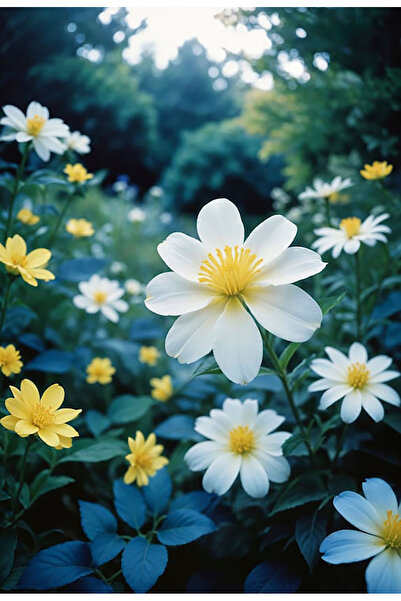Bloom & Sow Seed Mixed White Yellow Light Blue Single Dahlia Seeds – Multi-Co...