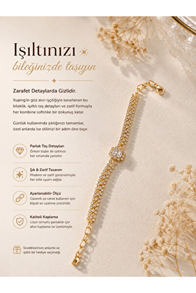 XUPING JEWELRY Xuping Gold Color Zircon Stone Elegant Women's Bracelet – Adju...