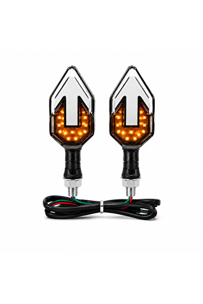 Genel Markalar Universal Ok Tipi LED Motosiklet Sinyali 12V Su Geçirmez Sağ-S...
