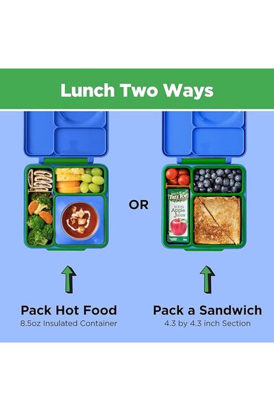 OMIE OmieBox Kids Insulated Leakproof Bento Lunch Box with Food Jar (Monster ...