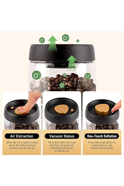 GENERAL Coffee Storage Container, Vacuum Sealing for Jars, Glass Kitchen Stor...