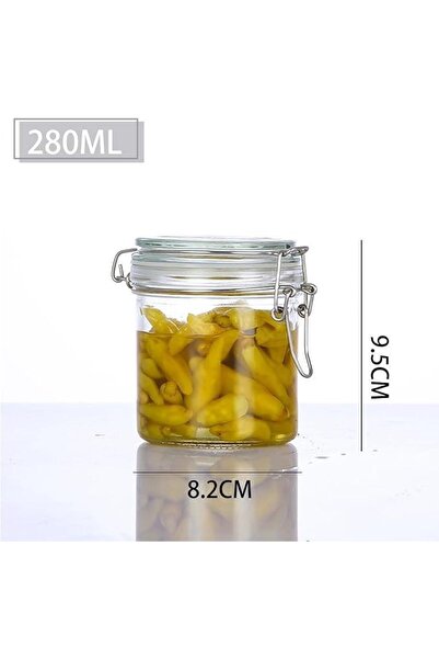 Tazweeq 6 Pcs 280ml Airtight Glass Jars, Small Food Storage Containers with S...
