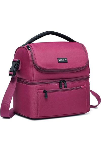 VASCHY Lunch Bag, Insulated Lunch Box Leak-proof Cooler Bag in Dual Compartme...