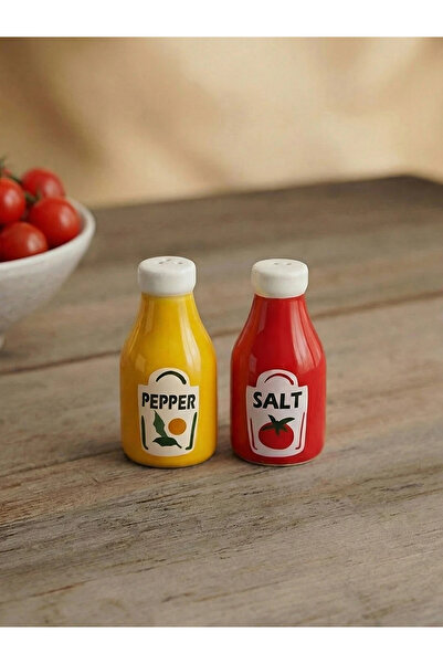SHIVA Gift & More Ceramic Salt and Pepper Shakers with Ketchup and Mayonnaise...