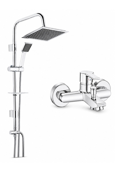 AR E.C.A Lite Bathroom Faucet + Tema 53260 Quadro Rain Practical Shower System
