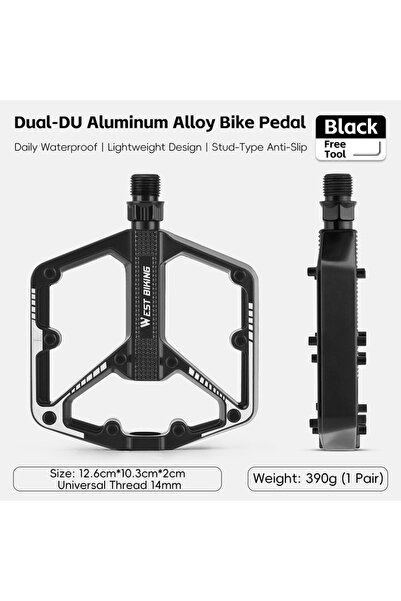 Choice Black WEST BIKING Bicycle Pedals Sealed DU Bearing Nonslip Pedal Mount...