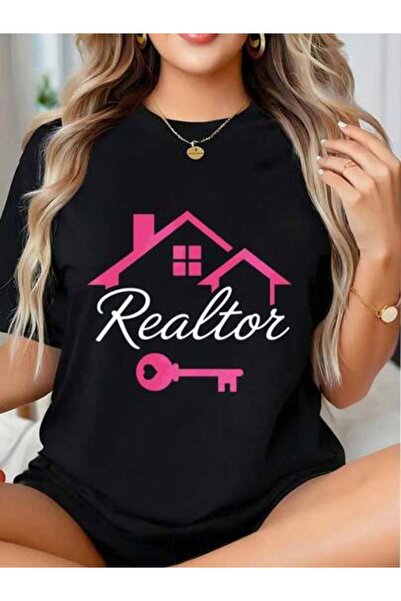 4CR قميص بتصميم مفتاح المنزل للنساء، هدية لوكيل العقارات، زي احترافي قابل للا...