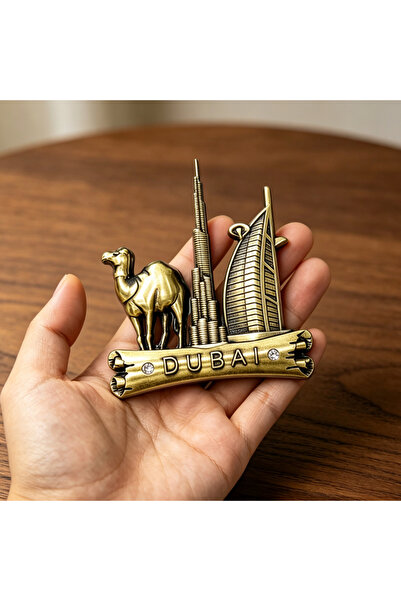 ARIANA Authentic Dubai Souvenir Metal Home Decor Ornament with Camel, Burj Kh...