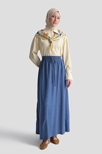 Armine Elastic Tencel Skirt Blue