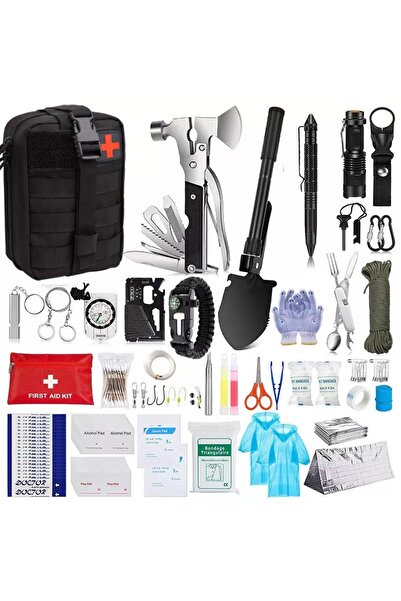 OricareFain Kit complet supravietuire 35 in 1, Trusa Prim Ajutor, Topor Multi...