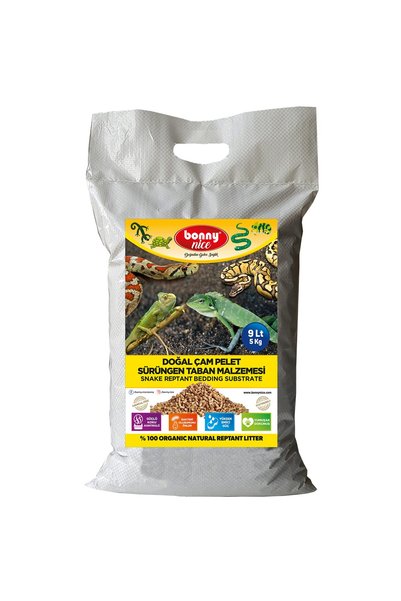 TUX BonnyNice Bonny Nice Doğal Çam Pellet Sürüngen Taban Malzemesi 5 Kg 9 Lt (1 Adet)